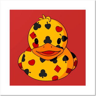 Card Suit Pattern Rubber Duck Posters and Art